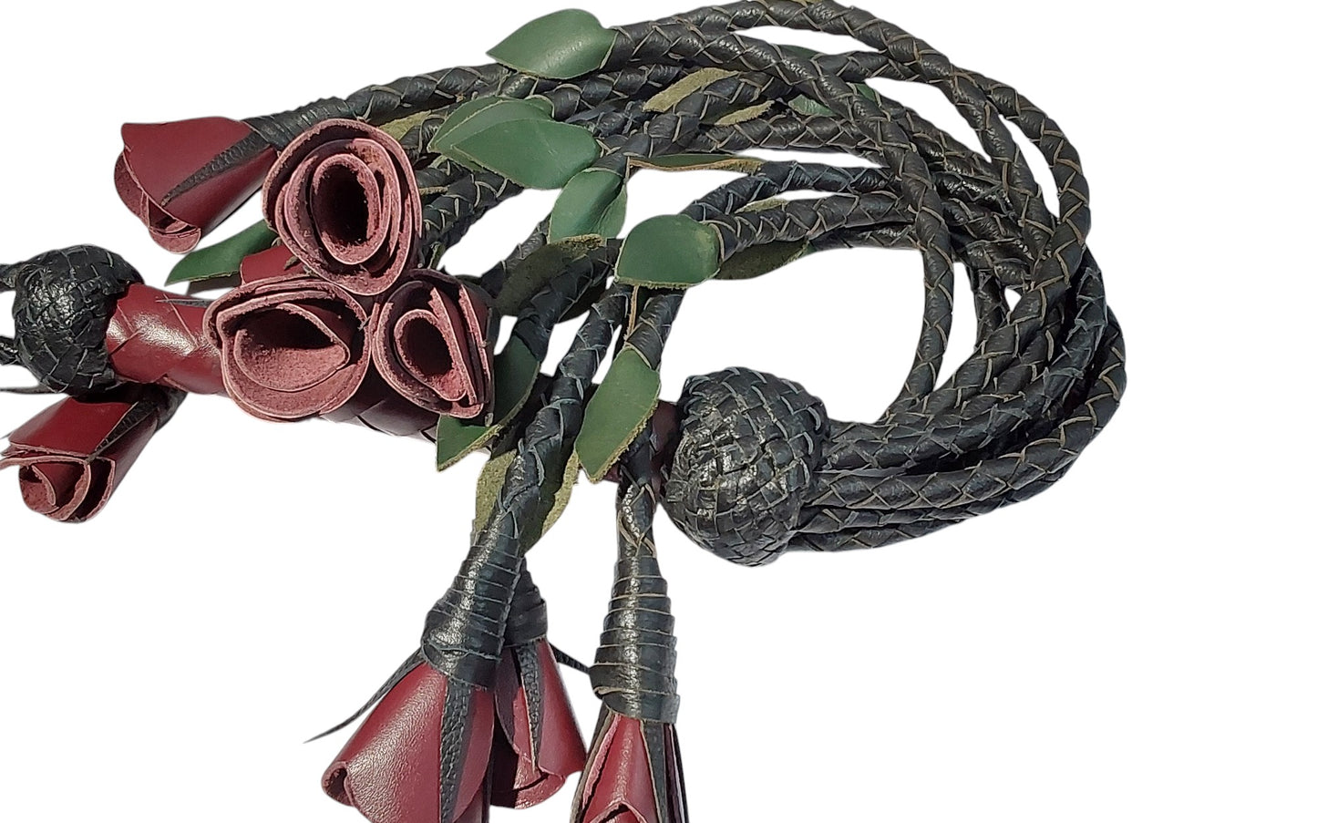 100% Leather Hand Made, Burgundy Splay Floggers Single Sided, Not Stitched