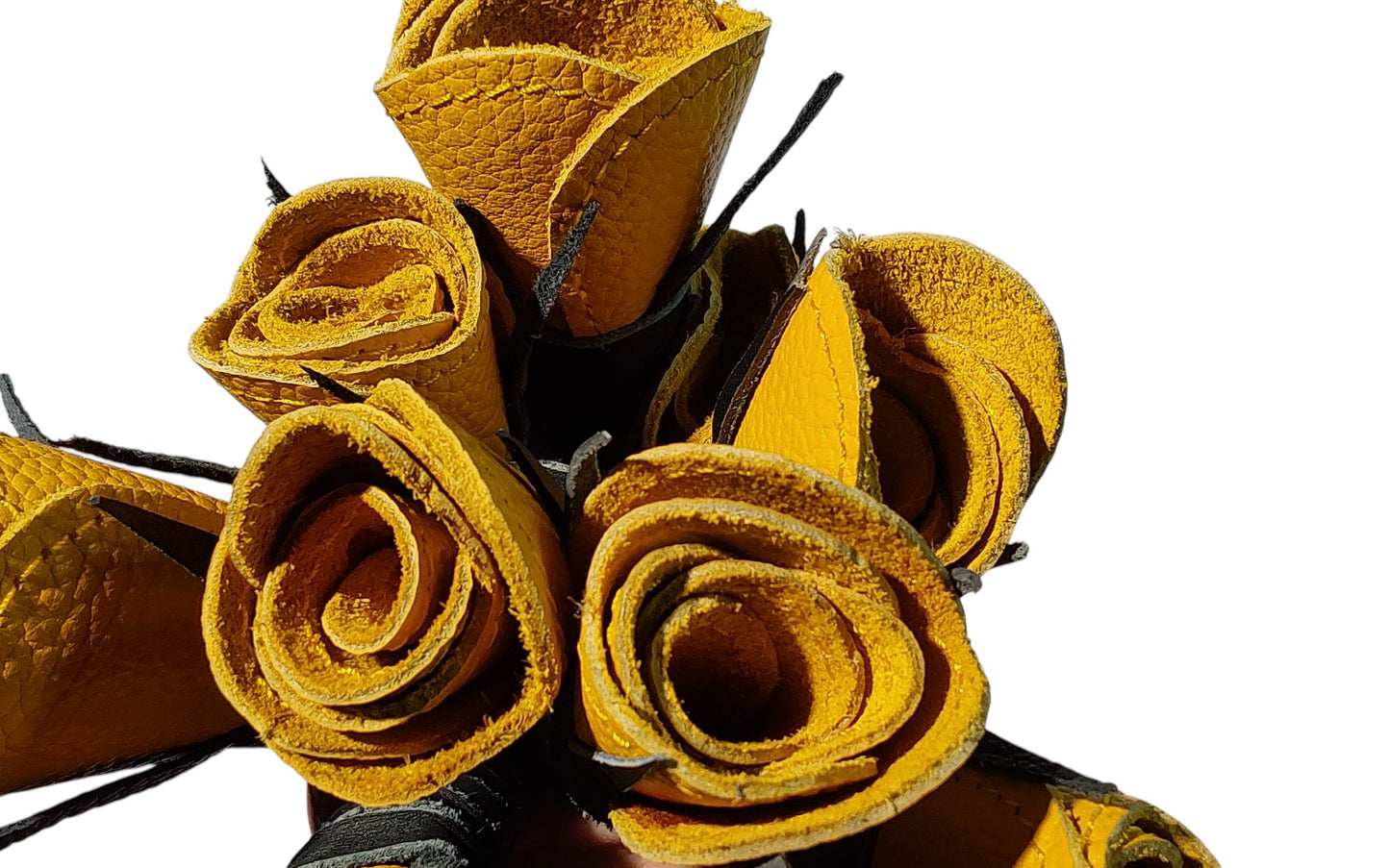 Hand Made, 100% Leather Yellow Rose Splay Floggers Double Sided,Stitched Edges