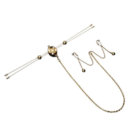 Double Bar Vibration Nipple Clamps & Clitoral Chain Accessories Set