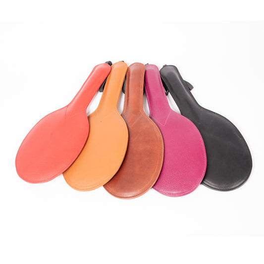 Leather Hand Made Double Sided Flat Oval Shaped Paddle