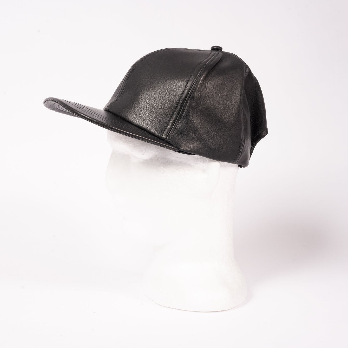 100% Hand Made, 6 Panel Sheep Leather, Full Crown, Unisex Baseball Cap with Velcro Adjustable Back Strap