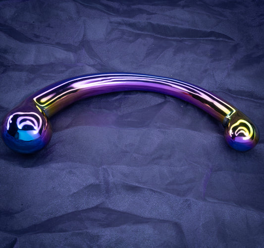 DD Grando Wand – Stainless Steel C-Shaped Dual-Ended Wand | Ergonomic Curved Massager, 20cm