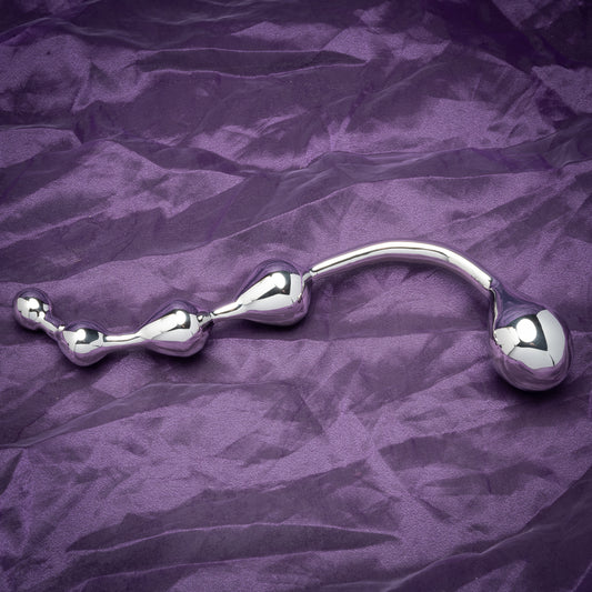 DD Grando Fun Wand – Stainless Steel S-Shaped Dual-Ended Wand | 4 Bulb Beaded Design + Large Bulb End, 23cm