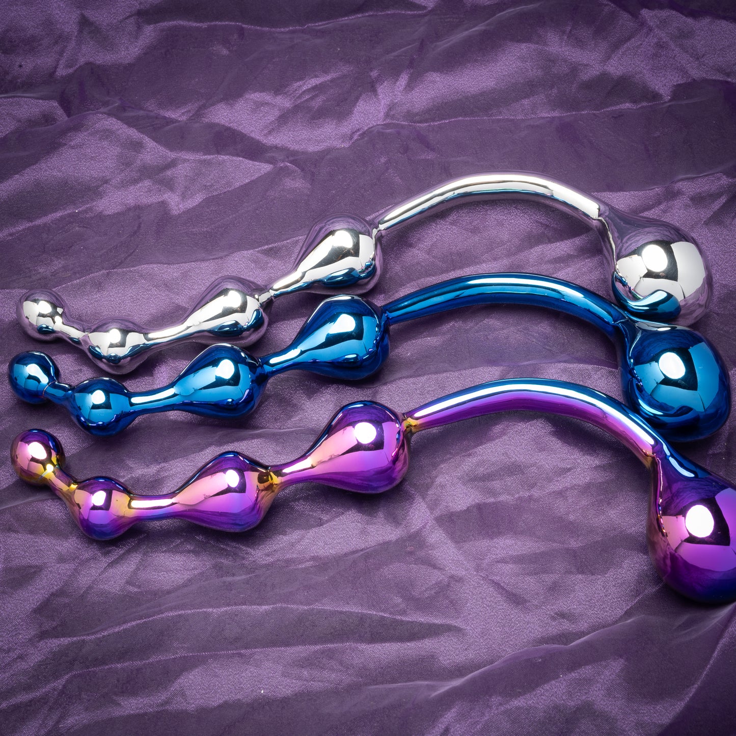 DD Grando Fun Wand – Stainless Steel S-Shaped Dual-Ended Wand | 4 Bulb Beaded Design + Large Bulb End, 23cm