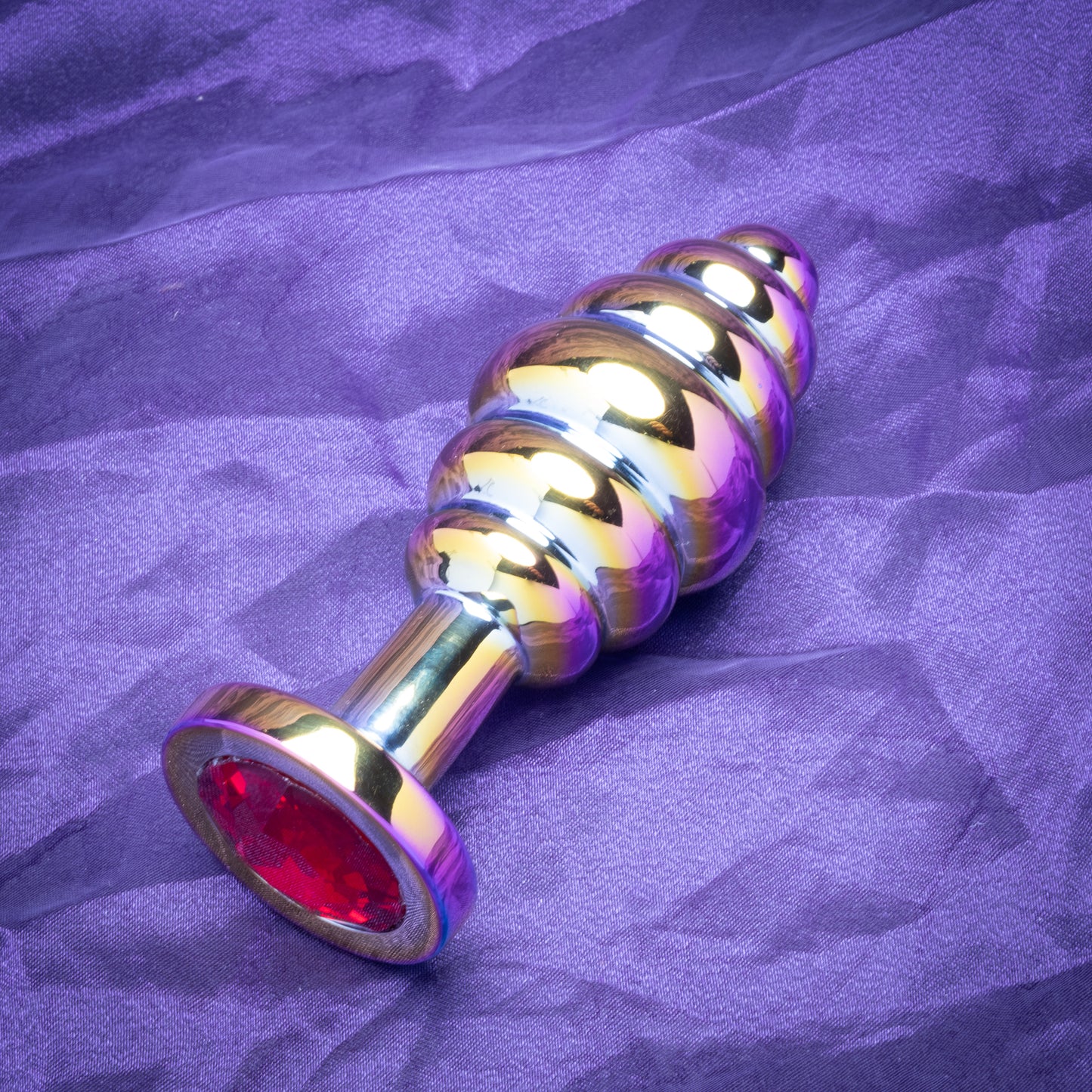Bee Hive Metal Plug Small –Threaded Stainless Steel Butt/Anal Plug with Gem Base | Beginner & Advanced Anal Toy