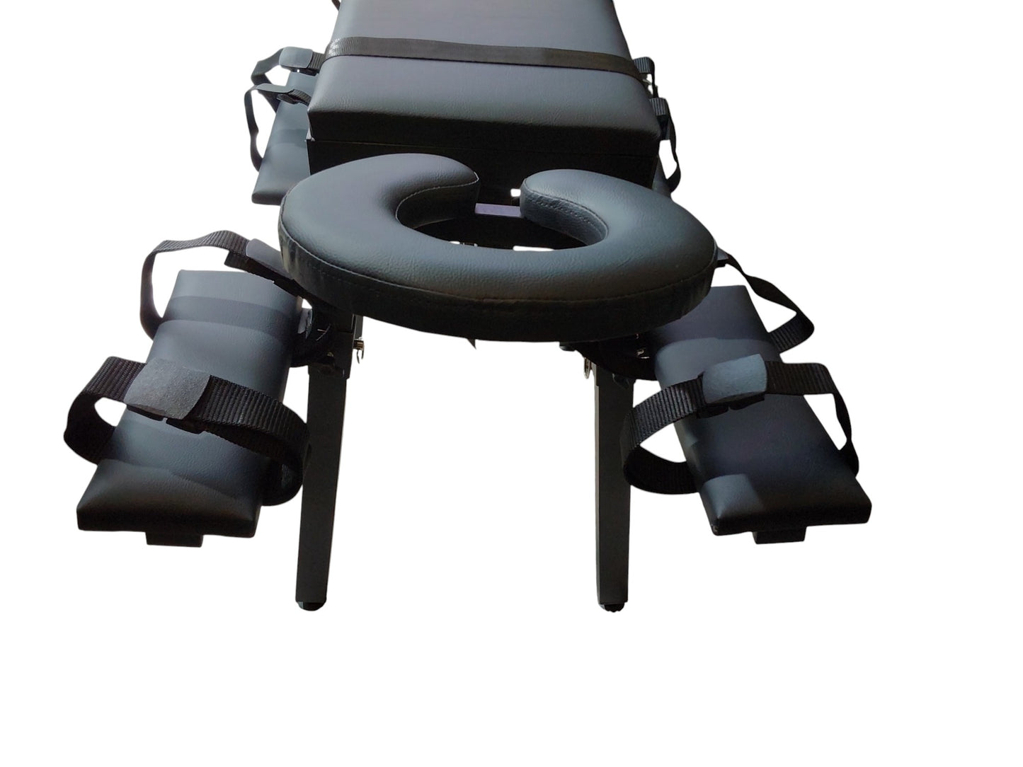 MATURE | Portable Spanking Bench with Headrest – Black Dungeon Furniture | Adjustable Bondage Bench for Restraint & Impact Play