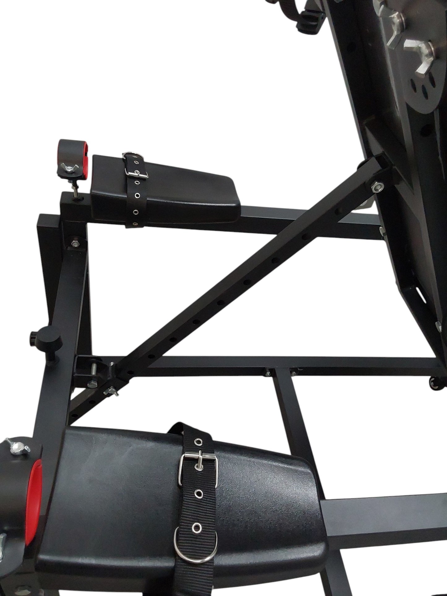 Mature Impact BDSM Bench "Infernal Shadows Bench" Multi position Bondage Bench  with restraints , Adjustable Steel Frame, Black Vinyl