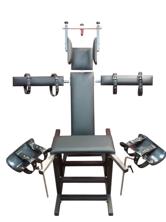 Mature Infernal Punishment Multi-Use Bondage Seat With Restraints  | Heavy-Duty Dungeon Furniture