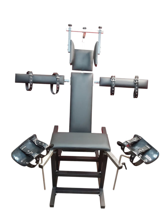 Mature Infernal Punishment Multi-Use Bondage Seat With Restraints  | Heavy-Duty Dungeon Furniture