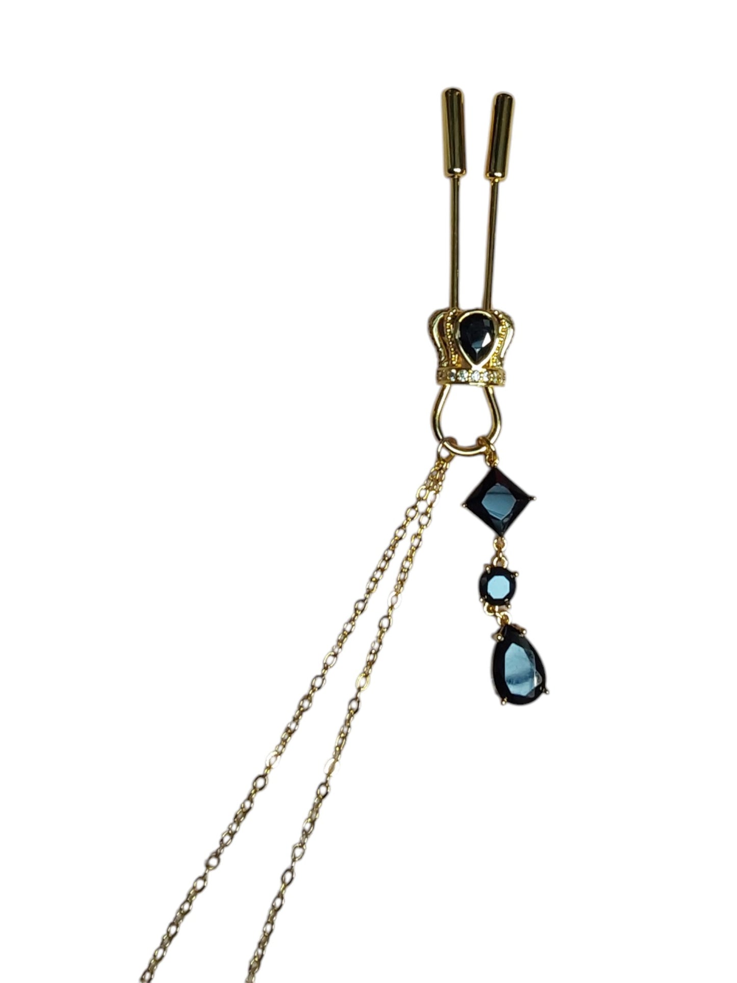 Gold Nipple Clamps with Dual Chains – Luxury BDSM Jewelry