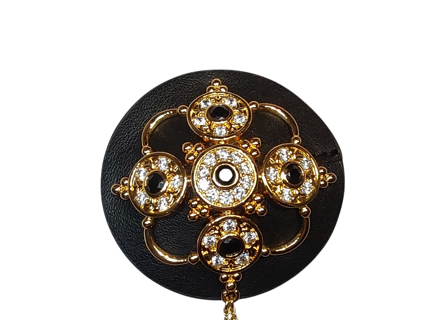 Luxury Baroque Leather Pasties with  Czech Zircon Gems Inlaid