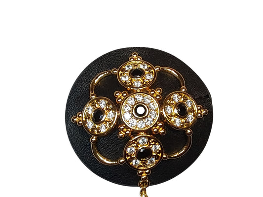 Luxury Baroque Leather Pasties with  Czech Zircon Gems Inlaid
