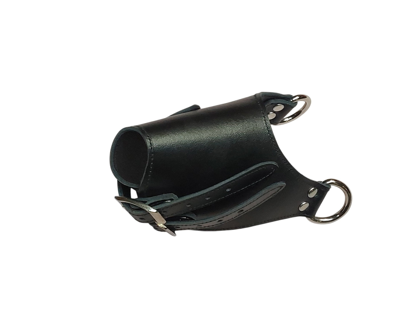 Heavy-Duty Leather Parachute Ball Stretcher — Black, Dual Buckle