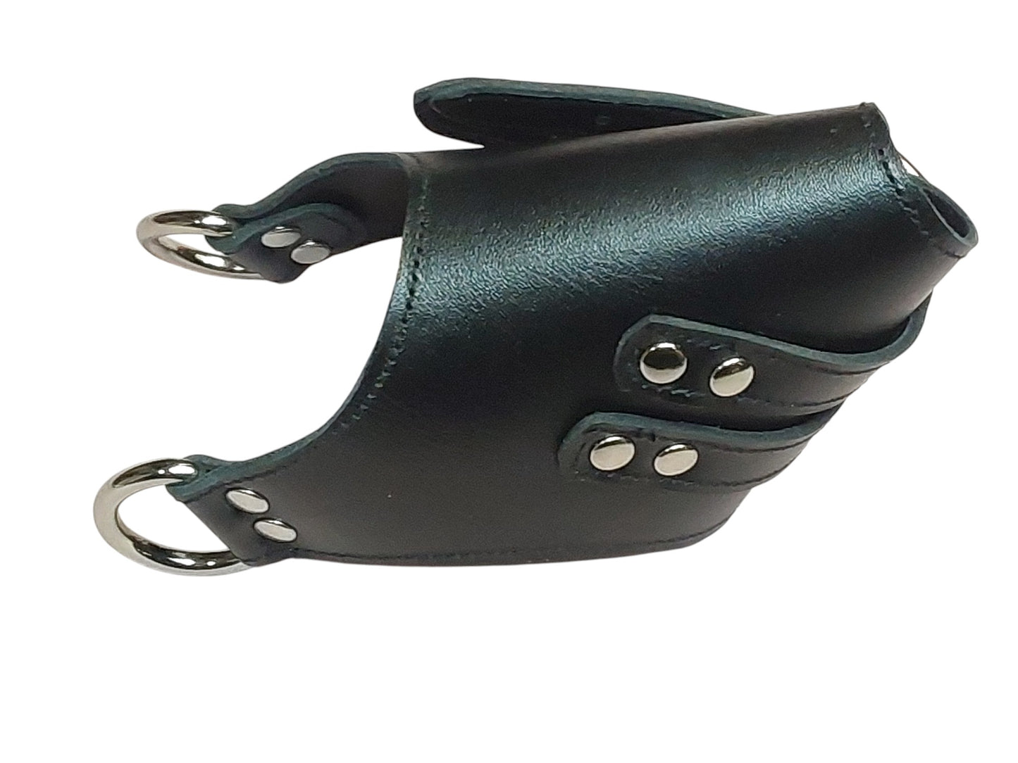 Heavy-Duty Leather Parachute Ball Stretcher — Black, Dual Buckle