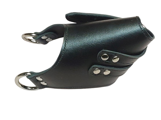 Heavy-Duty Leather Parachute Ball Stretcher — Black, Dual Buckle