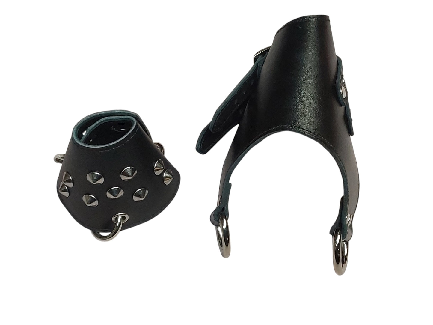 Heavy-Duty Leather Parachute Ball Stretcher — Black, Dual Buckle