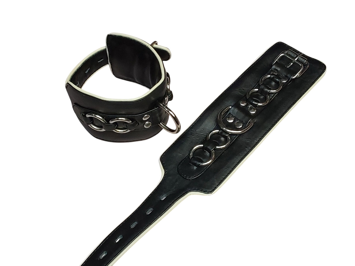Hand-Made Leather Bondage Cuffs – Padded Wrist Restraints for BDSM & Fetish Play 2 Pieces(Set)