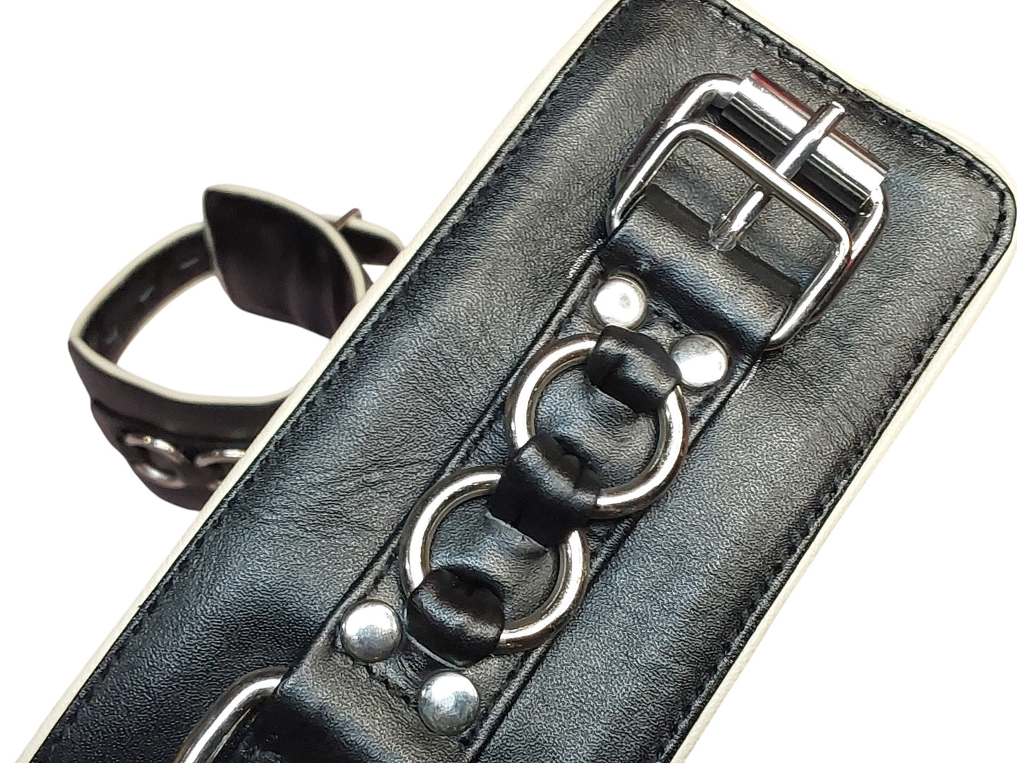 Hand-Made Leather Bondage Cuffs – Padded Wrist Restraints for BDSM & Fetish Play 2 Pieces(Set)