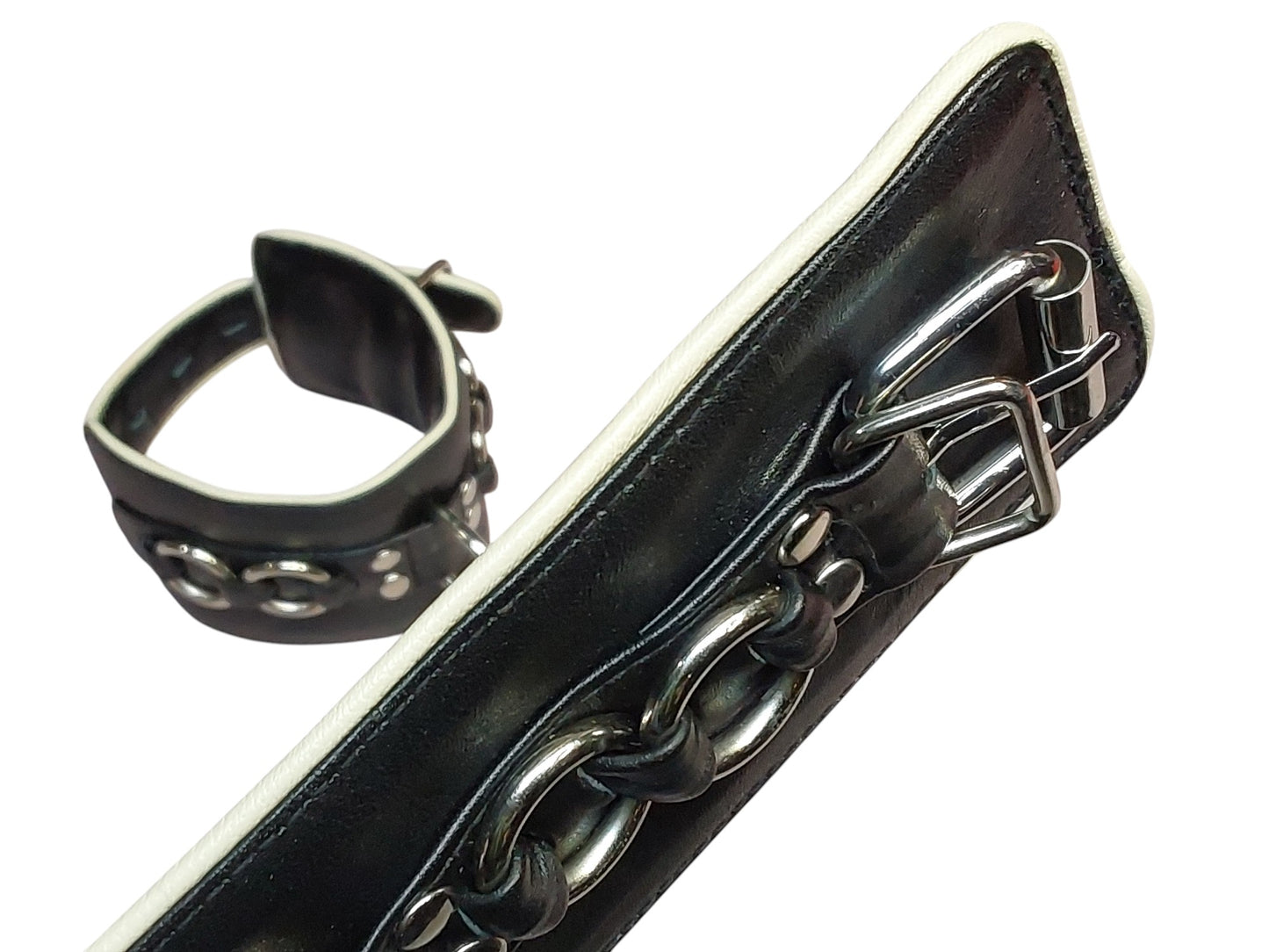 Hand-Made Leather Bondage Cuffs – Padded Wrist Restraints for BDSM & Fetish Play 2 Pieces(Set)
