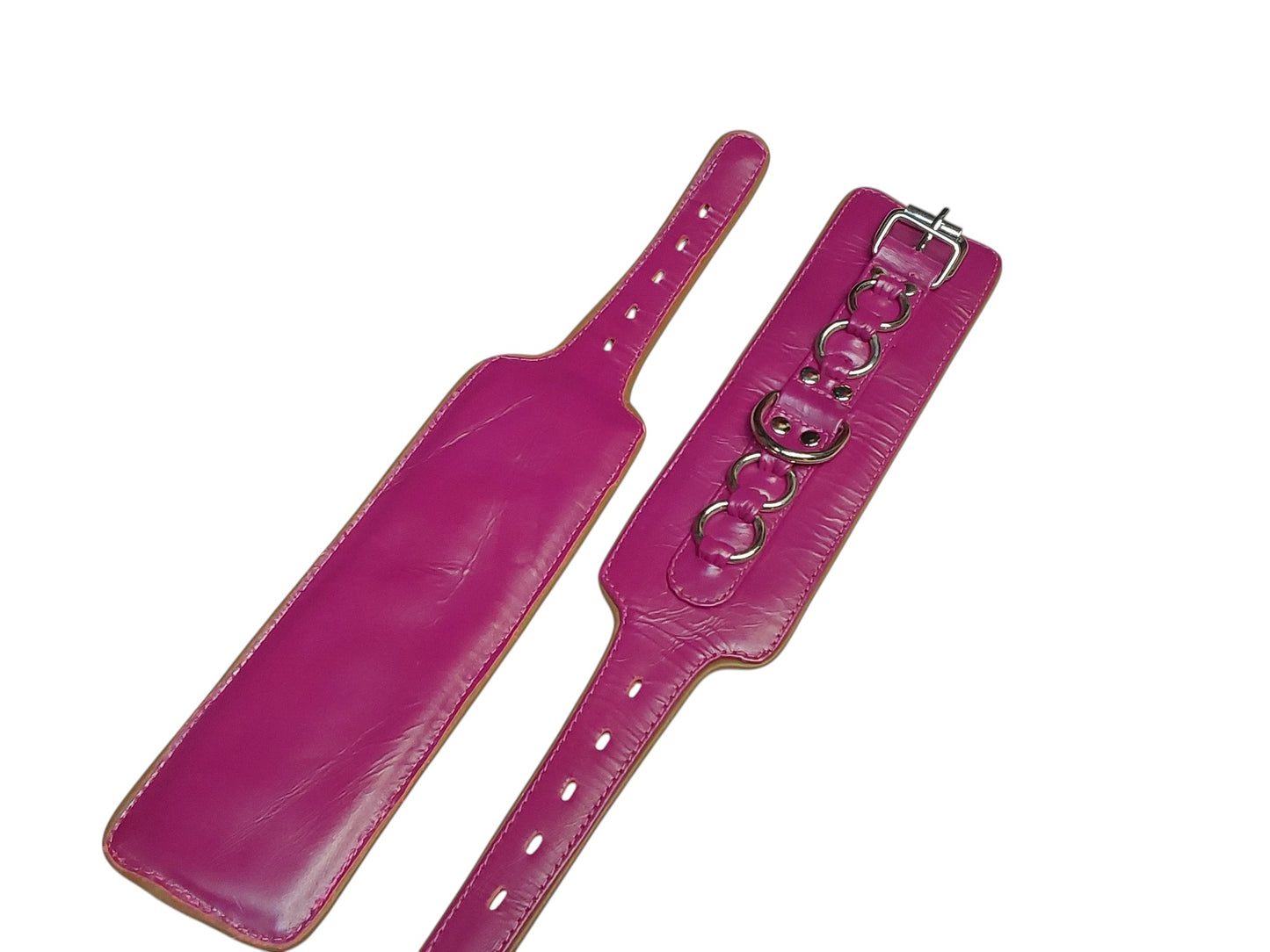 Hand-Made Leather Bondage Cuffs – Padded Wrist Restraints for BDSM & Fetish Play 2 Pieces(Set)