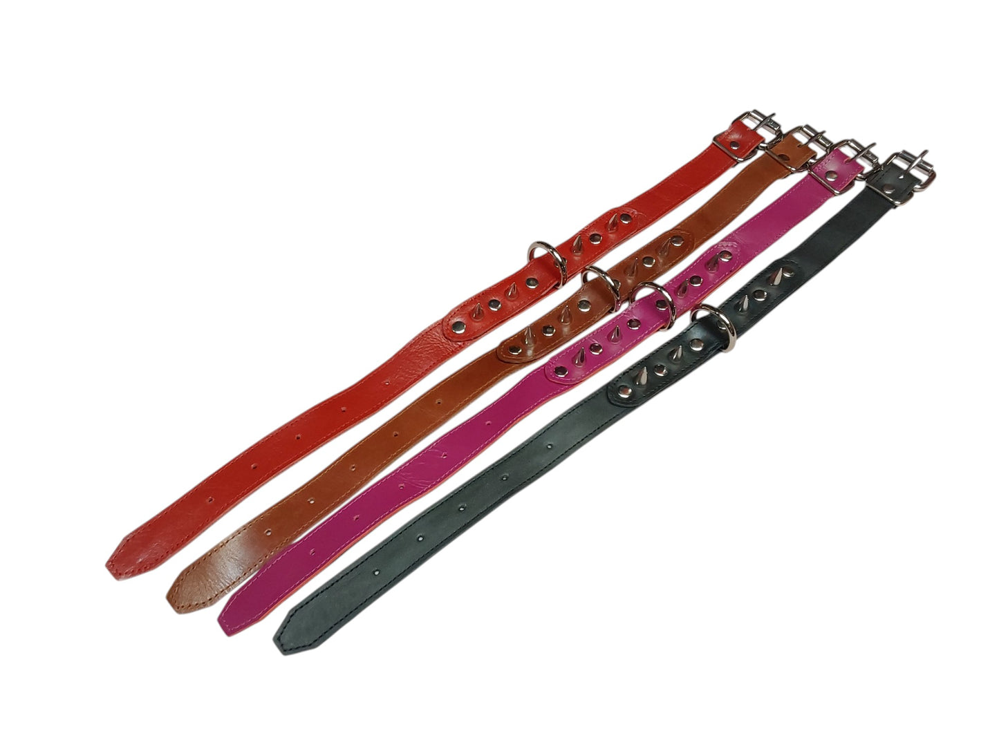 Handmade Leather Collar with Spikes & D-Ring | Adjustable BDSM