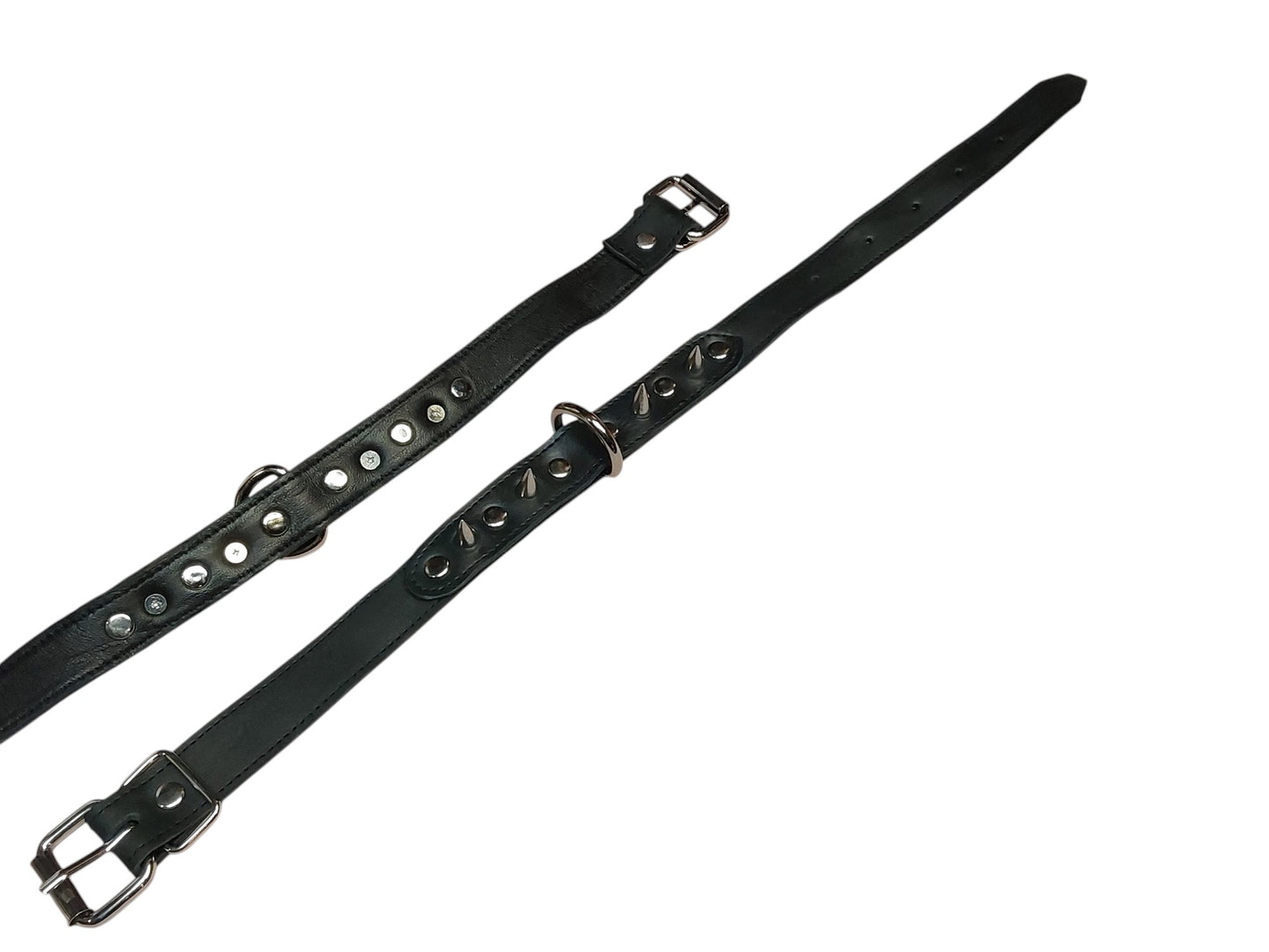 Handmade Leather Collar with Spikes & D-Ring | Adjustable BDSM