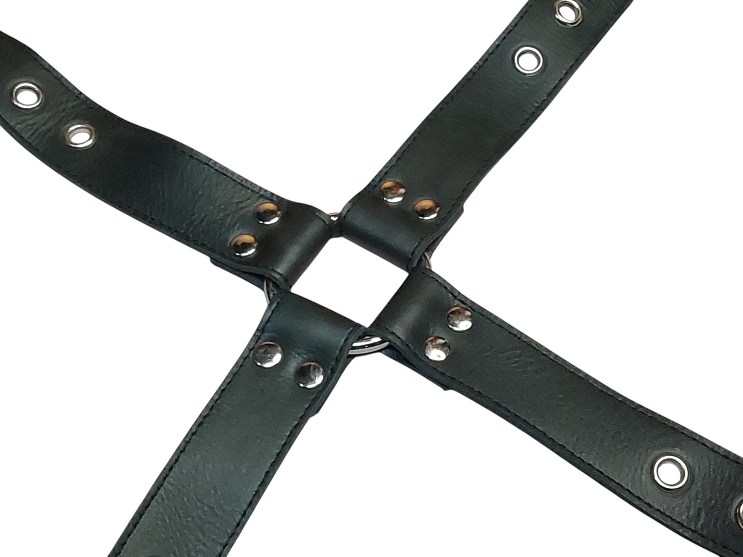 Handmade Leather Neck Corset — Black, Upright Straps (Non-Load-Bearing).With4 adjustable head straps