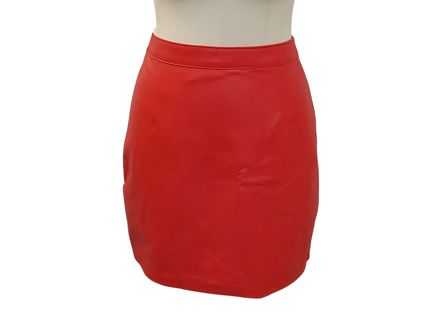 Hand Tailored Mid Length  Lamb Leather Skirt