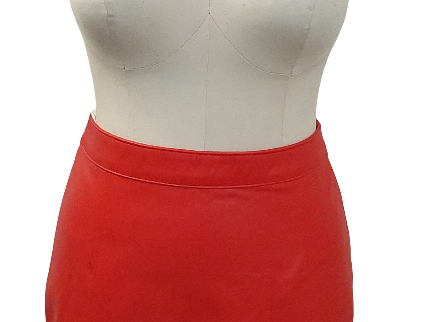 Hand Tailored Mid Length  Lamb Leather Skirt