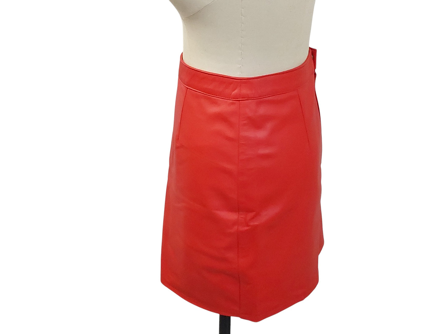 Hand Tailored Mid Length  Lamb Leather Skirt
