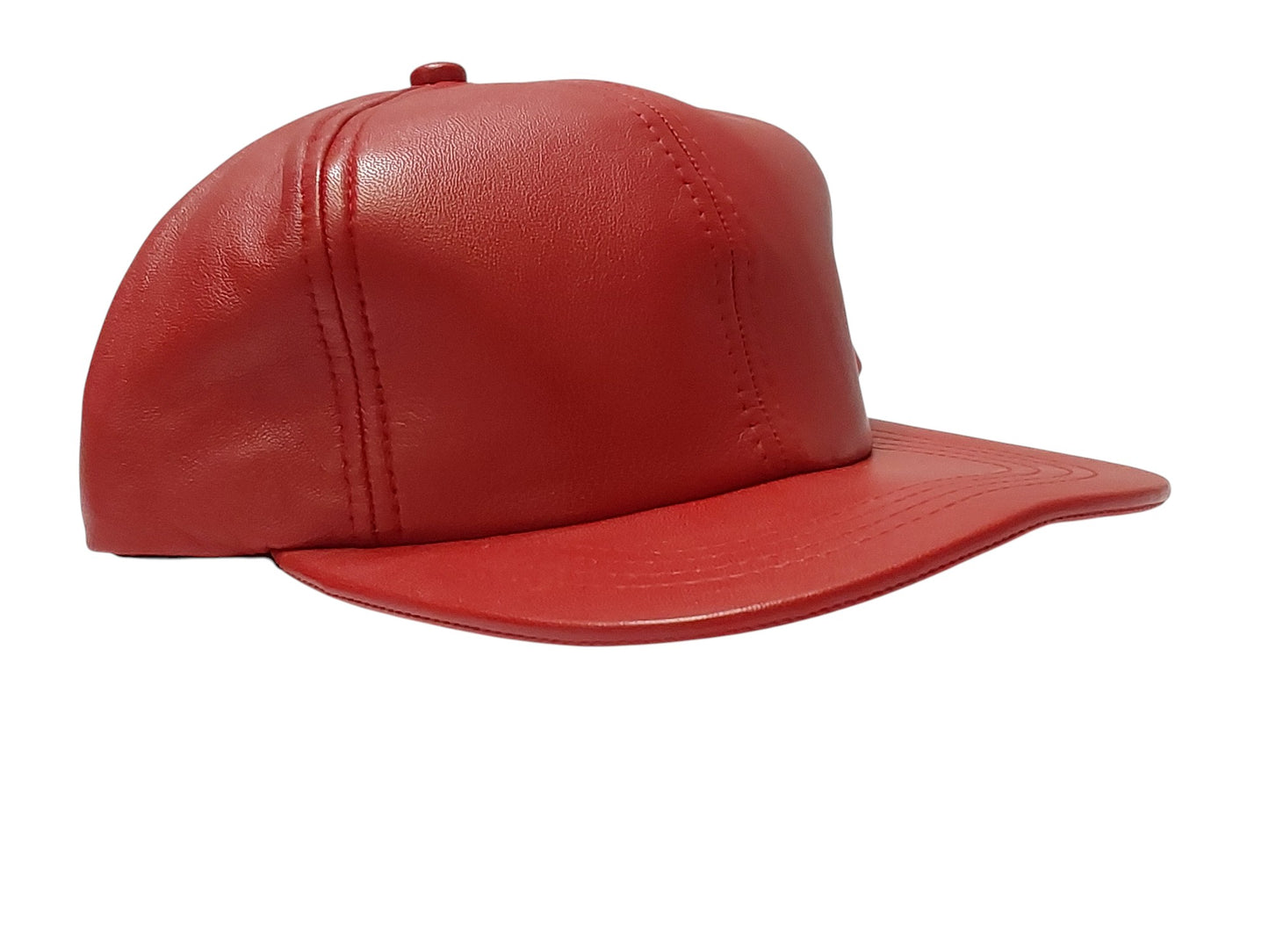 100% Hand Made, 6 Panel Sheep Leather, Mid Crown, Unisex Baseball Cap with Velcro Adjustable Back Strap