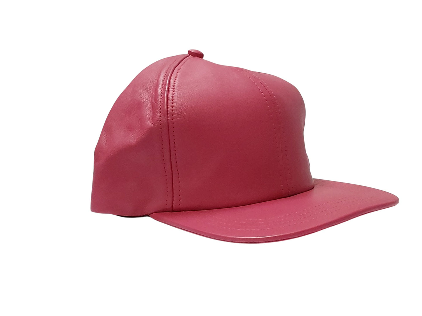 100% Hand Made, 6 Panel Sheep Leather, Mid Crown, Unisex Baseball Cap with Velcro Adjustable Back Strap