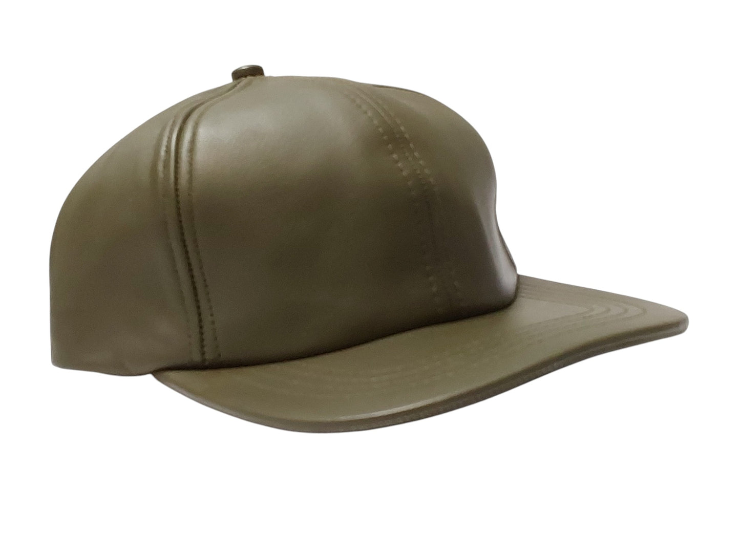 100% Hand Made, 6 Panel Sheep Leather, Mid Crown, Unisex Baseball Cap with Velcro Adjustable Back Strap