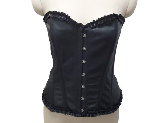 Inanna Corset – Over Bust Corset Goddess of Love & War | Handmade Leather with Frilled Edges
