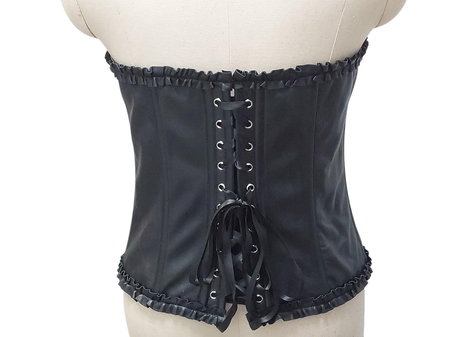 Inanna Corset – Over Bust Corset Goddess of Love & War | Handmade Leather with Frilled Edges