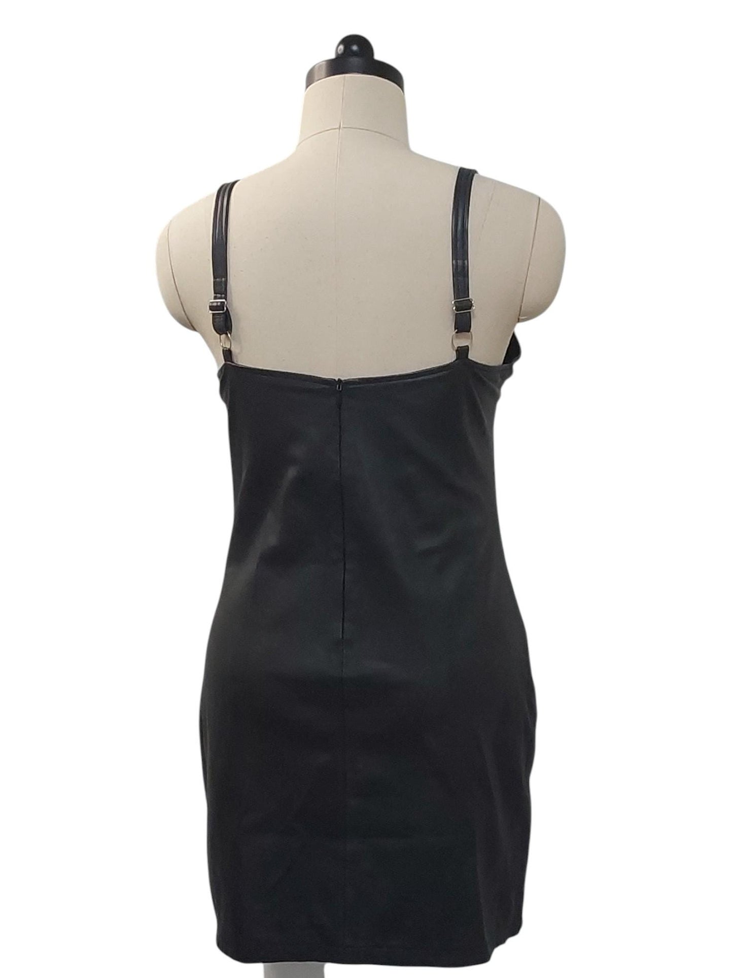Handmade Black Lamb Leather Bustier Dress – Slim Fit, Adjustable Straps, Hidden Zipper