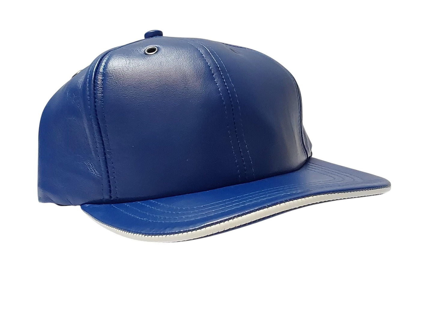 Handmade Sheep Leather Baseball Cap – Unisex Adjustable Mid Crown Black Leather Hat