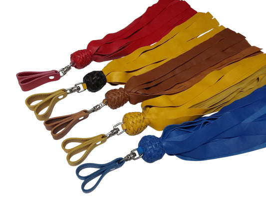 Single (1) Hand Made Lamb Leather Finger Floggers 35cm Long Falls, Light Weight 120Grams. Single Flogger, So Soft