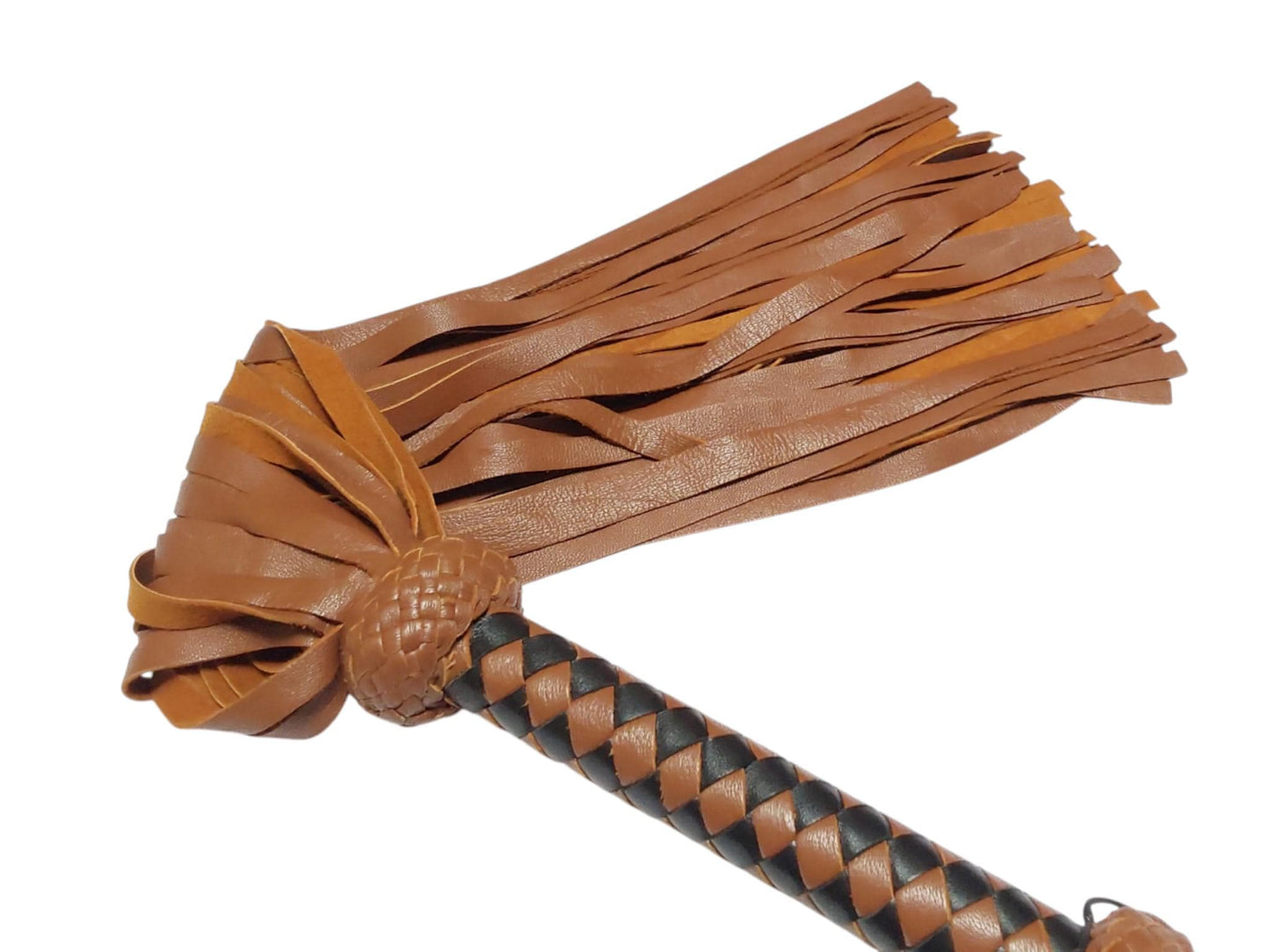 Handmade Lamb Leather Flogger – 22 cm Handle, 40 cm Falls, extremely soft feel.