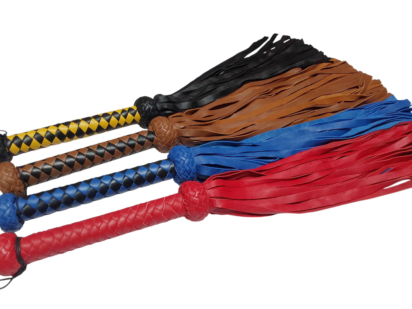 Handmade Lamb Leather Flogger – 22 cm Handle, 40 cm Falls, extremely soft feel.