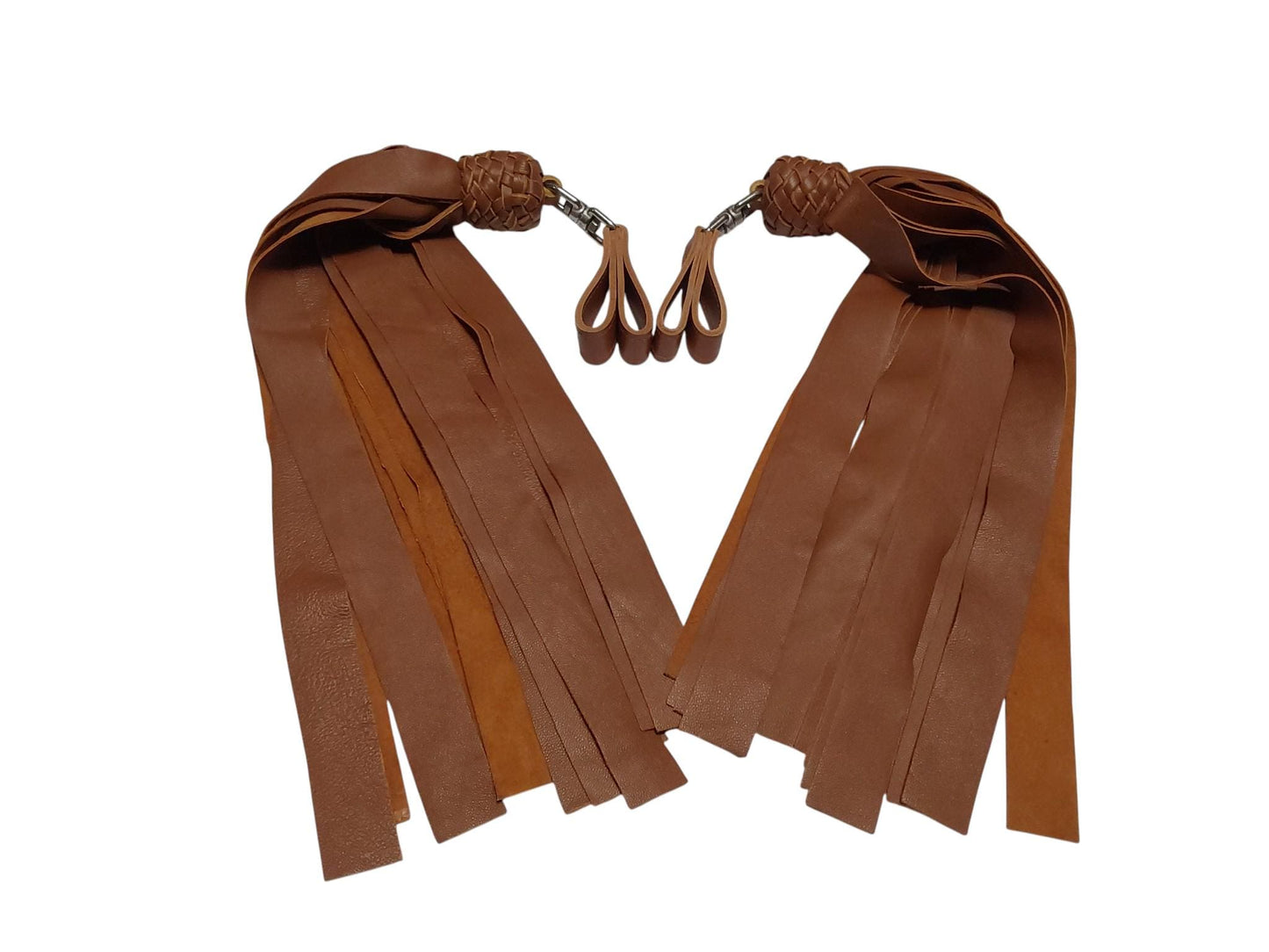 Twin Pack (2) Handmade Lamb Leather Finger Floggers Seductive Sensation Play - 35cm